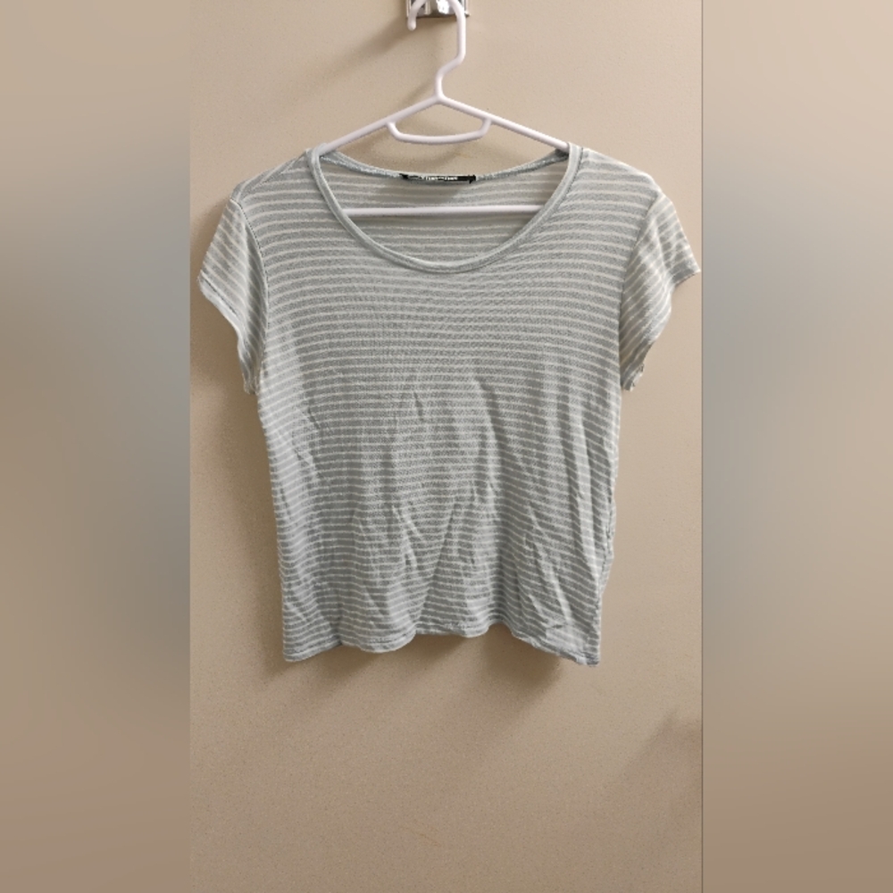 Reformation Striped Women's Microtencel Short Sleeve Tee Shirt Top